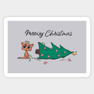 Christmas Cat Mischief - The Fallen Tree Sticker